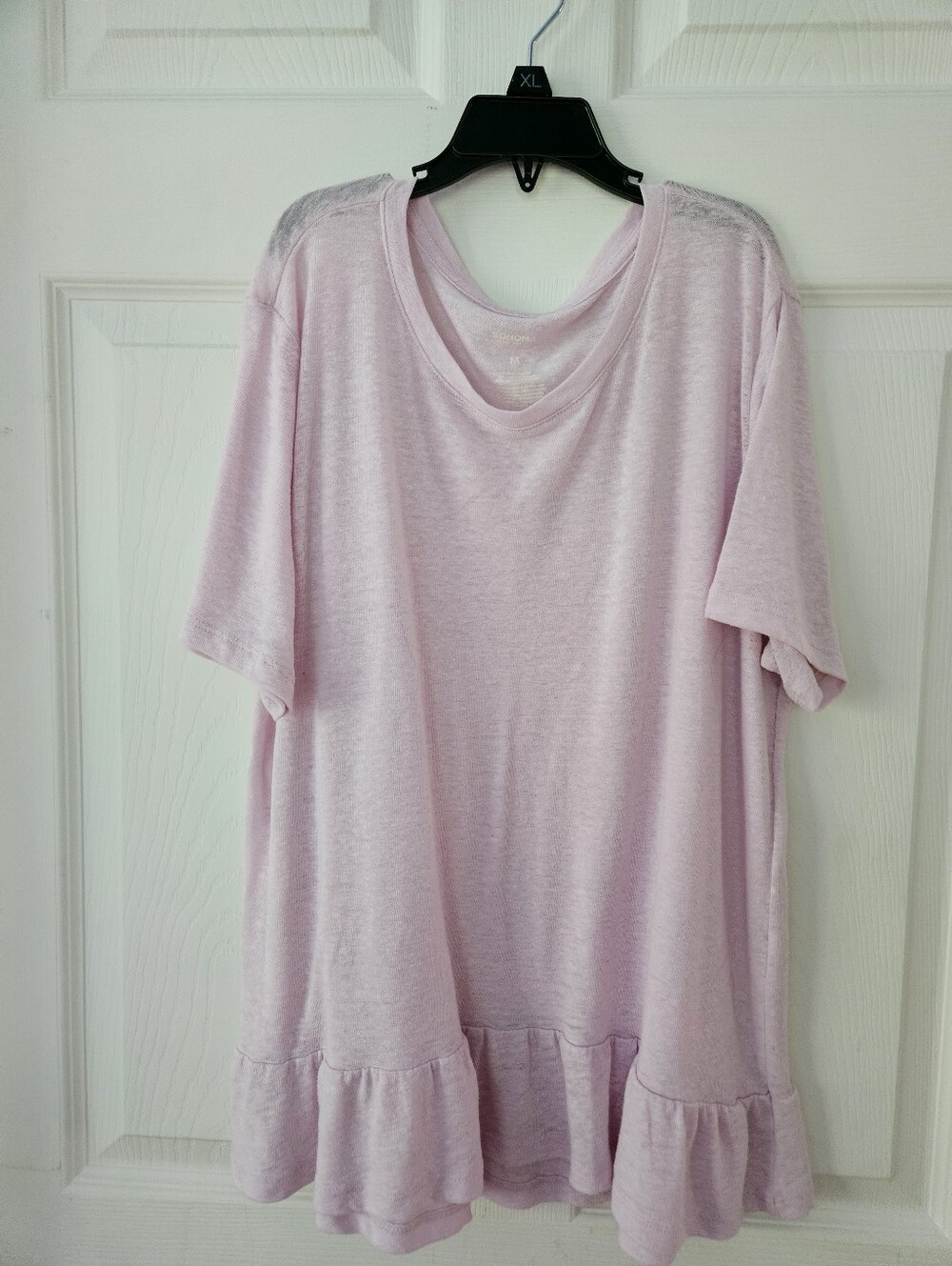 Light Pink Women's Ruffle-Hem Top